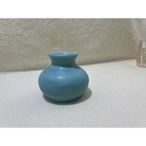 Van‎ Briggle Mini Pottery Vase Ming Blue Signed NC Colorado Springs Vntg USA 60s